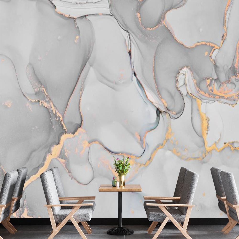 White Gold Marble Wallpaper Modern Stylish Marble Murals Abstract 3d Texture Wall Paper Living Room Bedroom Home Decor