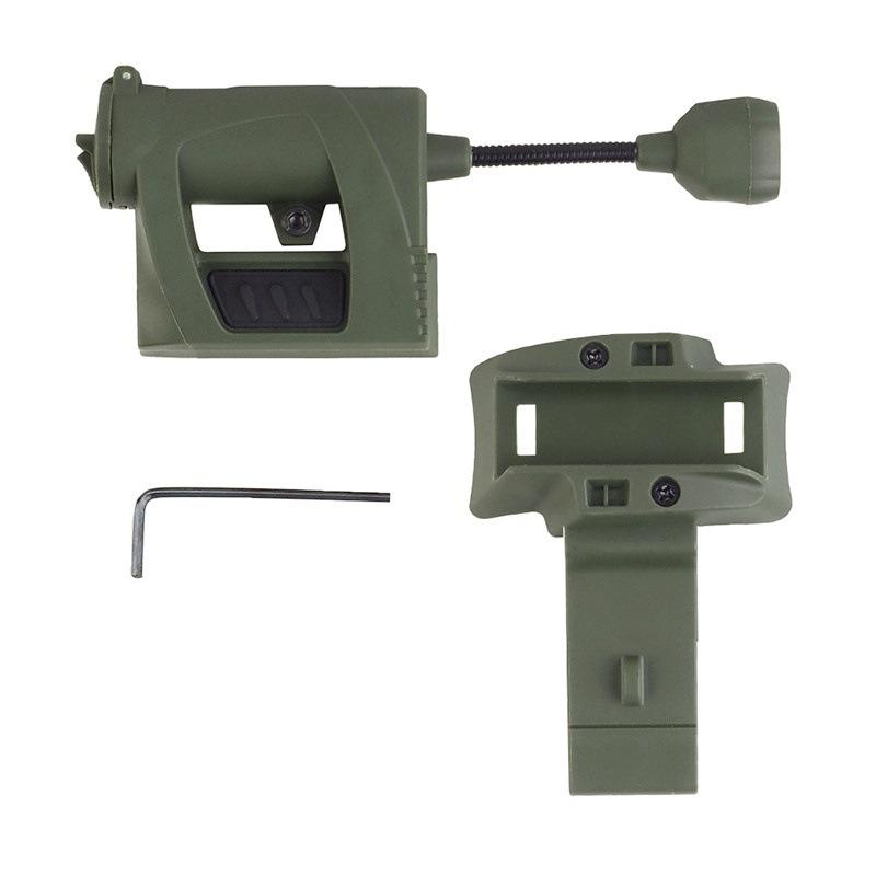 Tactical 3-Modes LED Flashlight - Helmet Mounted Laser Light for Hunting Military Cycling Fishing Outdoor Night Use