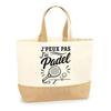 I Can't I Have Padel Bag Minimalist | Cotton Tote Bag with Jute Bottom 18 L 48 × 37 × 13 Cm | Market Shopping Beach