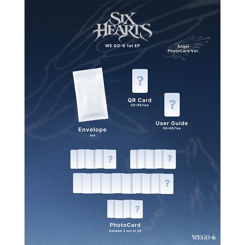 [Pre-order] WE GO-6 1ST MINI ALBUM [SIX HEARTS] Angel PhotoCard Ver. (QR) (Online Benefit)