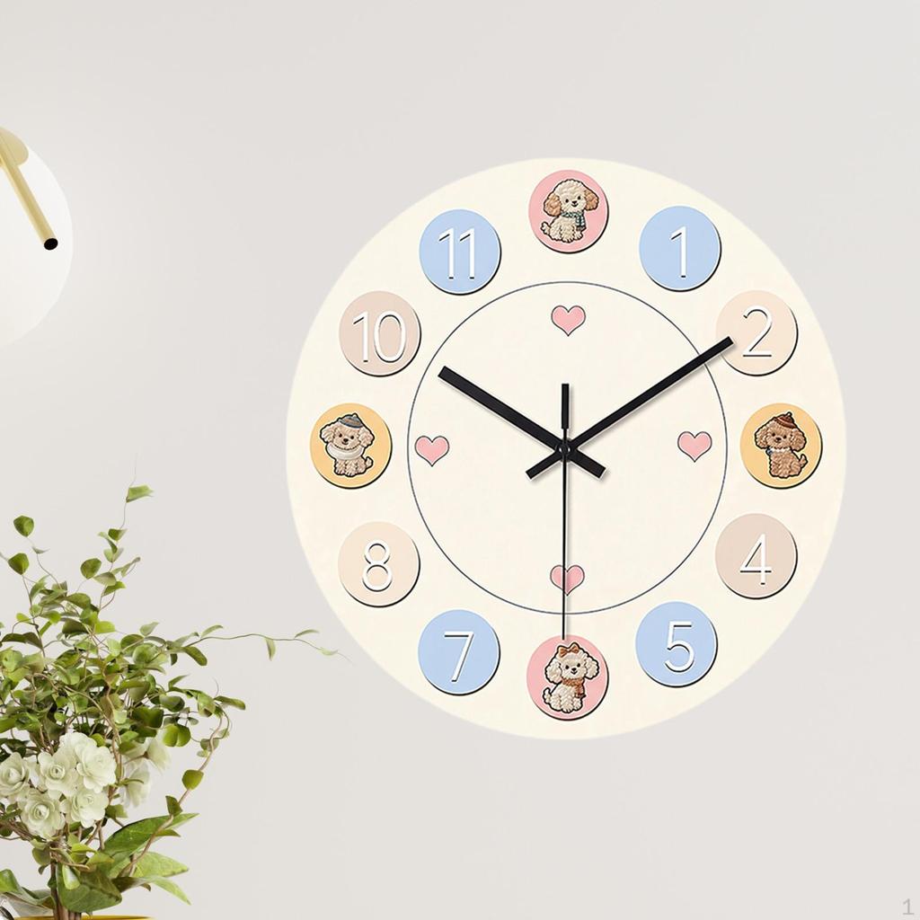 Clock Cute Acrylic Round, Modern, Creative, Stylish Silent Wall Ornament for Indoor Office Kitchen