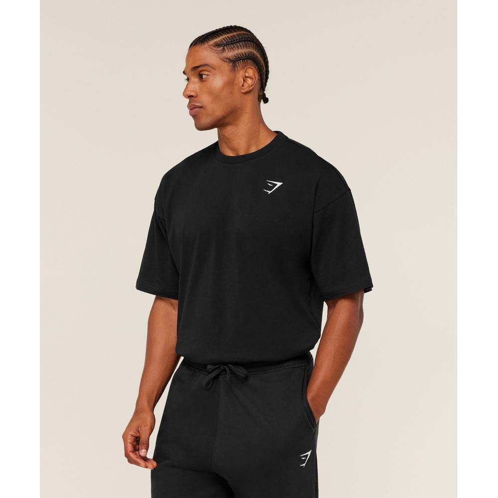 Gymshark CresT Oversized T shirT Gs Black A4c5a Bb2j