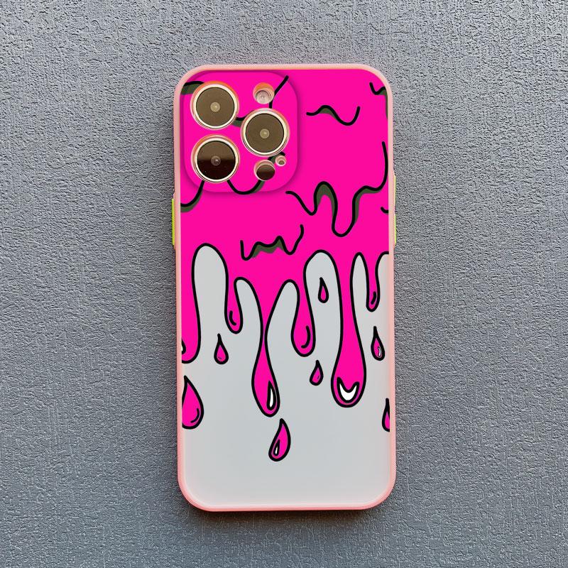 Funny Melted Ice Cream Pattern Phone Case for IPhone 16 15 Plus Pro Max 11 12 14 13 Pro Max Mini XR XS X SE2 Cute Cartoon Covers