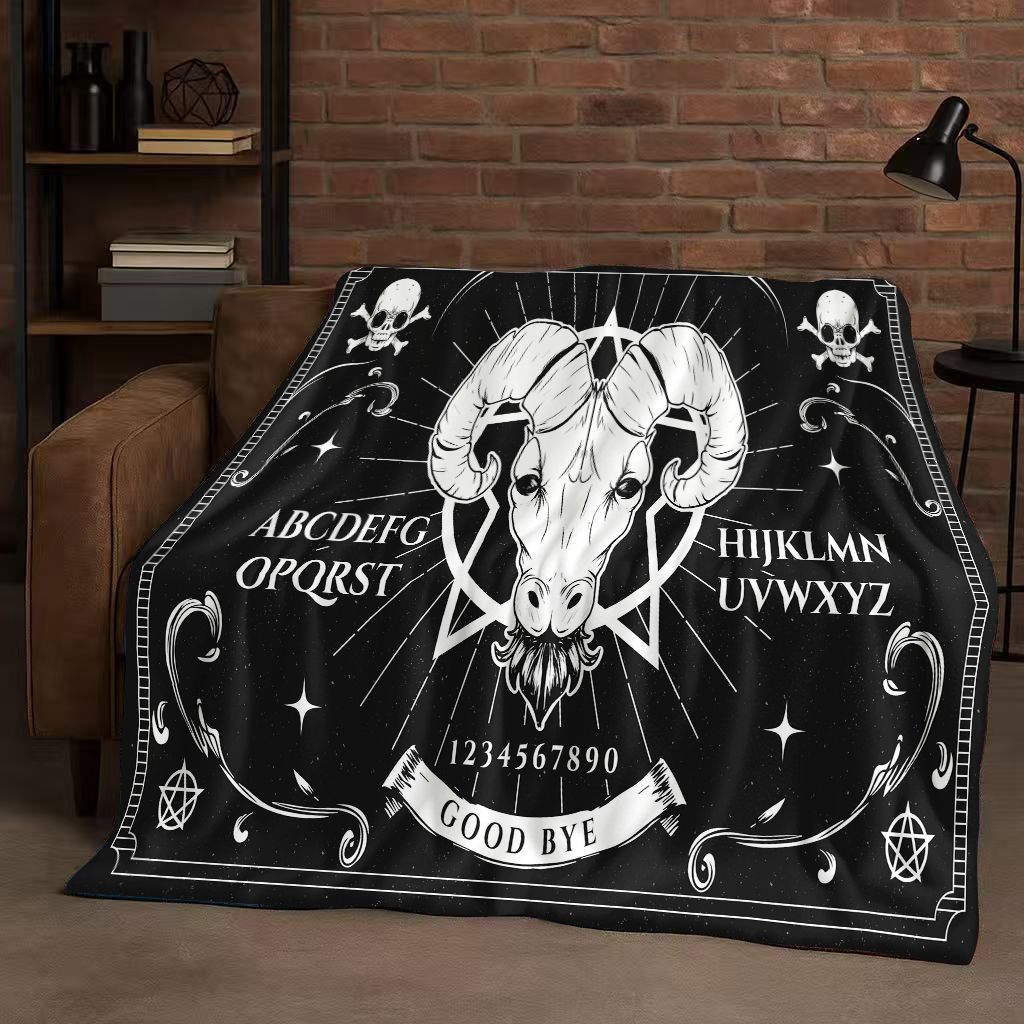 Retro Witch Spirit Ouija Board Art Flannel Blanket,Ultra Soft Warm Plush Throw for Home Bedroom Bed Sofa Cover Kids Gift Picnic