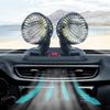 USB Double Head Car Fan - Instant Cooling for Various Vehicles - 12V/24V