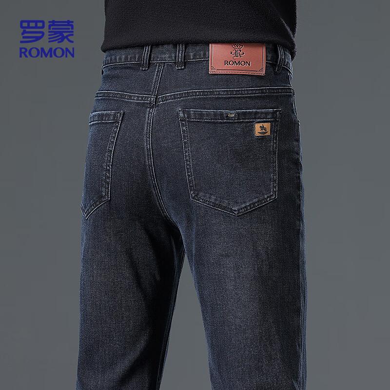 ROMON Men's Business Casual Straight Fit Stretch Jeans