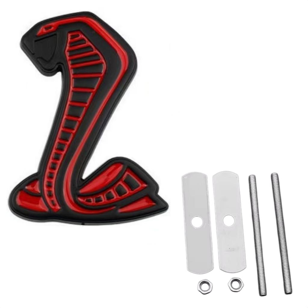3D Metal Cobra Logo Sticker Car Front Grille Badge Body Fender Rear Trunk Emblem Decal Decor Accessories