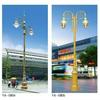 European Retro Double-Head Street Light: Cast Aluminum/Iron, Sand-Finished Courtyard Lamp