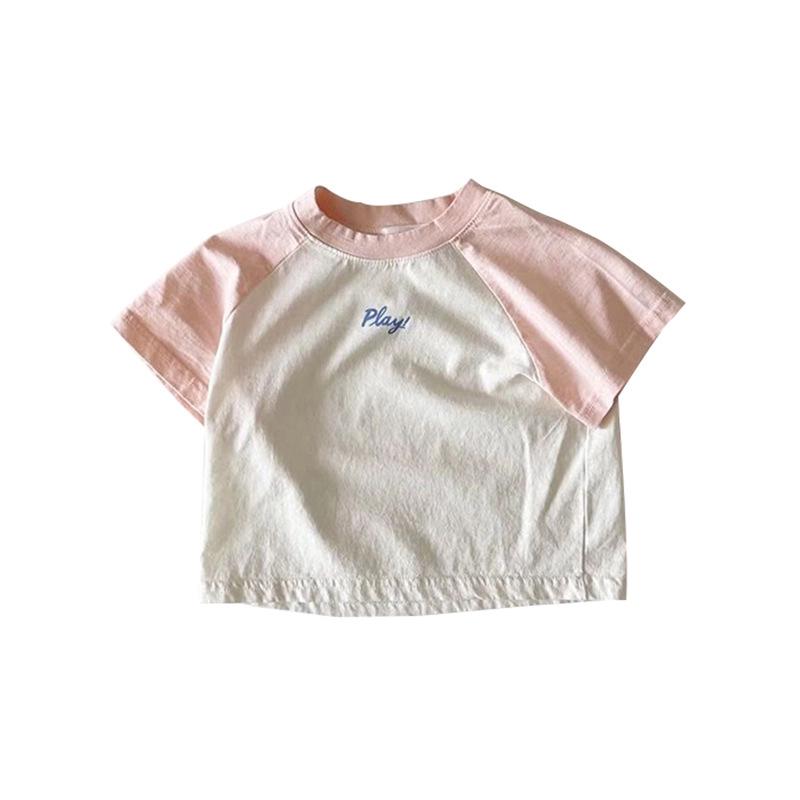 Korean Style Unisex Baby Cotton T-Shirt - Short Sleeve, Lightweight, and Versatile.