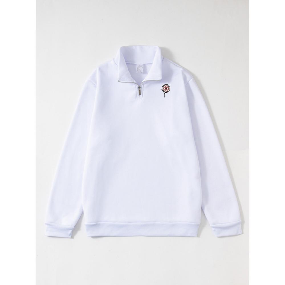 

Men S Crew Neck Half-Zip Casual Sweatshirt | Geometric-patterned, Slight Stretch Fabric, Loose Fit for Autumn and Winter XXL