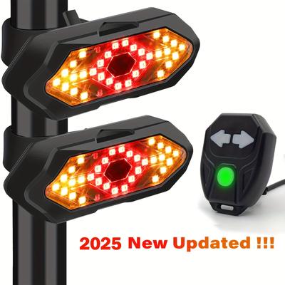 Cykelbakljus med blinkers USB-uppladdningsbart 5 lägen LED Cykelsäkerhet Bakljus Väg Berg Cykelsäkerhet Bakljus Tillbehör