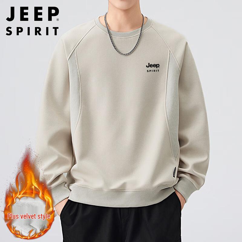 JEEP SPIRIT Men s Fleece Lined Round Neck Sweatshirt XL