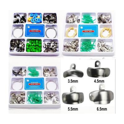 1 Box New Dental 80pcs/pack Sectional Contoured Metal Matrices M4 Matrices Matrix Wedges Set with Add-on Wedges Rubber Wedges Resin Clips