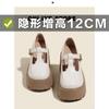 Spring new retro style Mary Jane shoes T-button inner height increased by 12 cm thick sole shallow mouth single shoes women