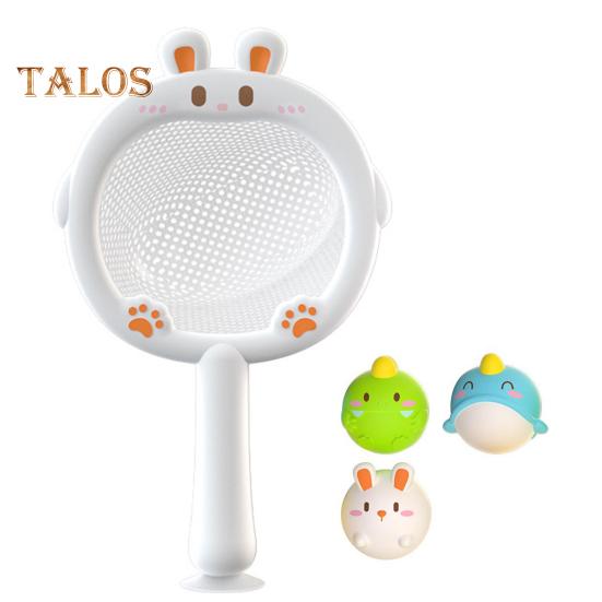 Glowing Animal Bath Toy Set No Hole Light Up Bathtub Toy Luminous Floating Animal Ball Tub Fishing Game Basketball Hoop Toy for Kids