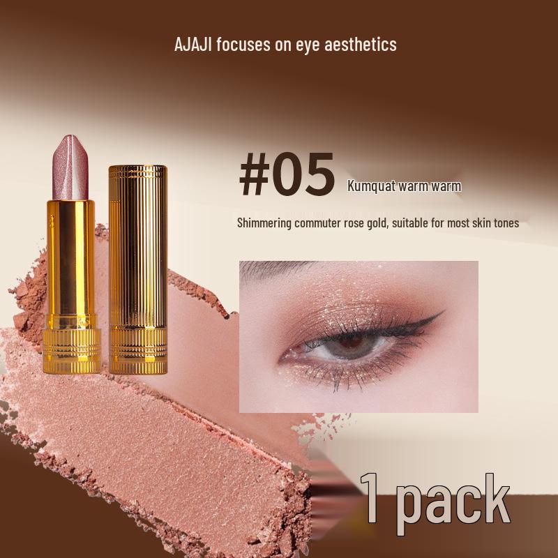 

AJAJ Gold Diamond Two-Tone Eyeshadow Stick: Highlight, Shimmer, Glitter, Lazy, Waterproof, Sweatproof, Smudge-Proof #522 3.5g