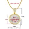 Two Sizes Big Circle Photo Pendant Necklace For Women Men Iced Out Neck Chain Hiphop Jewelry Personalized Family Gift