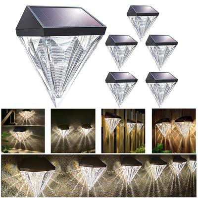 8PCS LED Solar Fence Light IP65 Outdoor Waterproof Wall Light Breathing/Constant Mode Garden Light Suitable for Stair Path Backyard