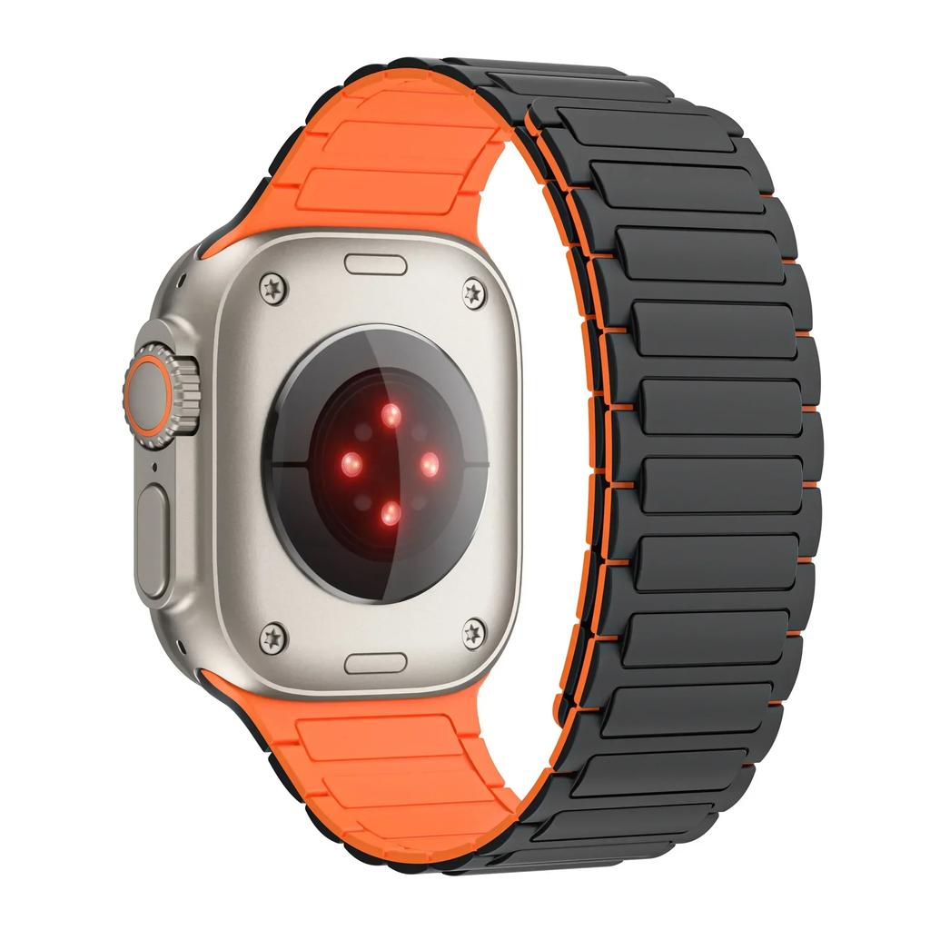 Magnetic Sports Band for Apple Watch Ultra 2 49mm 45mm 44 42mm 38 40 41mm Silicone Strap for iWatch series 9 8 7 6 5 4 ultra