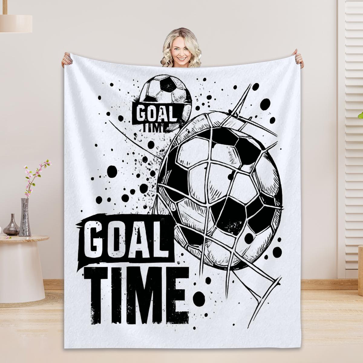 

1PC Blanket Football 3D Printed Blanket Flannel Warm Cozy Blanket Home Travel Birthday Gift for Boys Chair Sofa Room Decoration 75x90cm