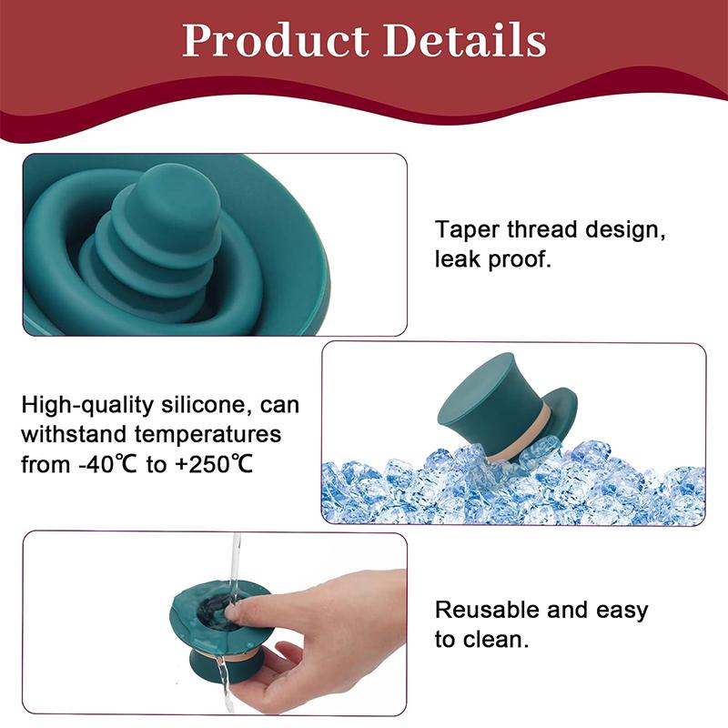 LMETJMA 3Pcs Silicone Magic Cap Wine Bottle Stopper Reusable Wine Stopper Bottle Caps Wine Sealer For Christmas Decorative JT235
