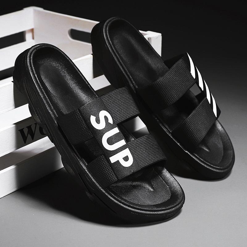 Summer New Fashion Men's Slippers Outdoor Leisure One-word Beach Cool Slippers Soft Bottom Non-slip Slippers Men