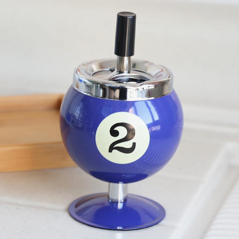 Hot Selling Creative Metal Ashtray Lidded Anti Smoke Ash Flying For Office Billiard Bar KTV Home Decor
