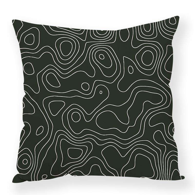Ins Abstract Modern Simple Plush Pillowcase Line Decoration Pillow Car Office Waist Rest
