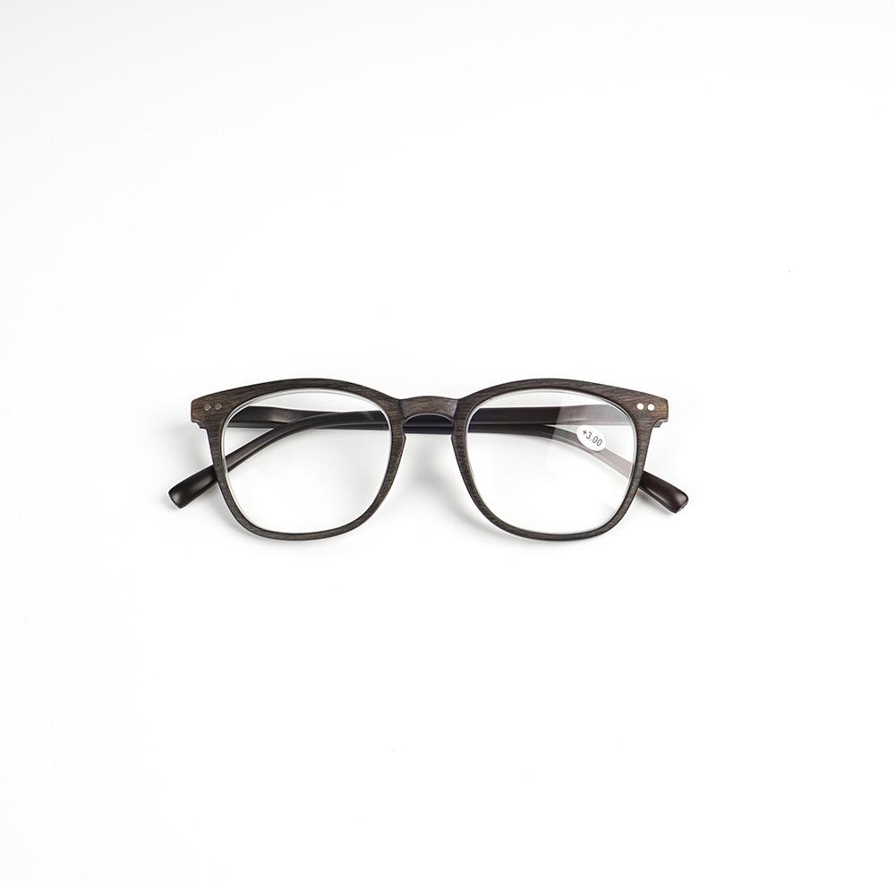 

Square Wood Grain Presbyopia Glasses Men s Imitation Wooden Reading Glasses 1.0 To 4.0 Retro Hyperopia Glasses for Men 4.0 сірий колір