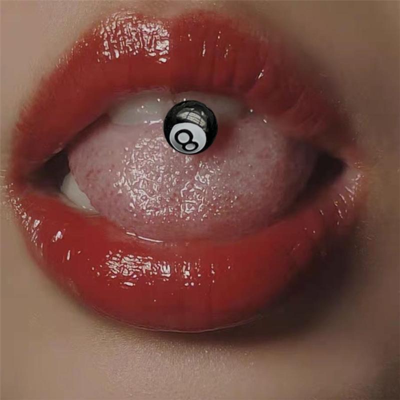 Anneaux de langue de billard pour femmes, bijoux de perçage de langue en acier inoxydable, longueur de barre de 12 à 16mm pour anneaux de langue
