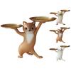 1 Set Desktop Aufbewahrungstablett Kreatives Doppeltablett Harz Süßigkeiten Aufbewahrungsplatte Katze