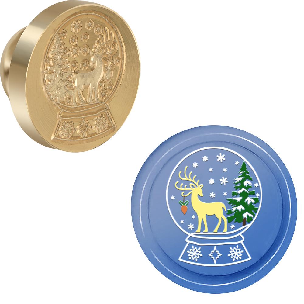 Weihnachtskollektion Wachssiegelstempel Elch Lebkuchenmann Geschenke Wachssiegelstempel Abnehmbare Messingköpfe Siegelstempel Einladung