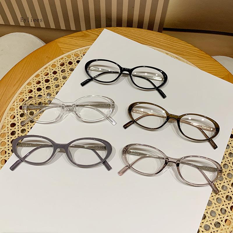 Women Trendy Oval Small Frame Photochromic Myopia Glasses Anti-blue Light Eyeglasses Eye Protection Ladies Optical Eyeglass