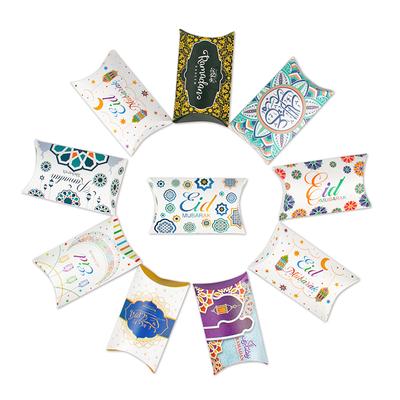 10pcs Ramadan Mubarak Gift Boxes Pillow Shape Candy Cookie Packaging Favors EID Mubarak Decorations 2025 Islam Muslim Party