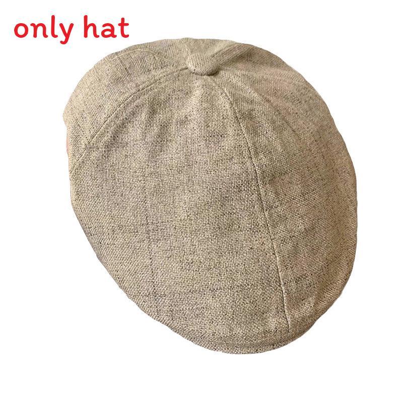 

Simple Solid Color Cotton Linen Neutral Casual Beret For Summer Sun Protection хакі