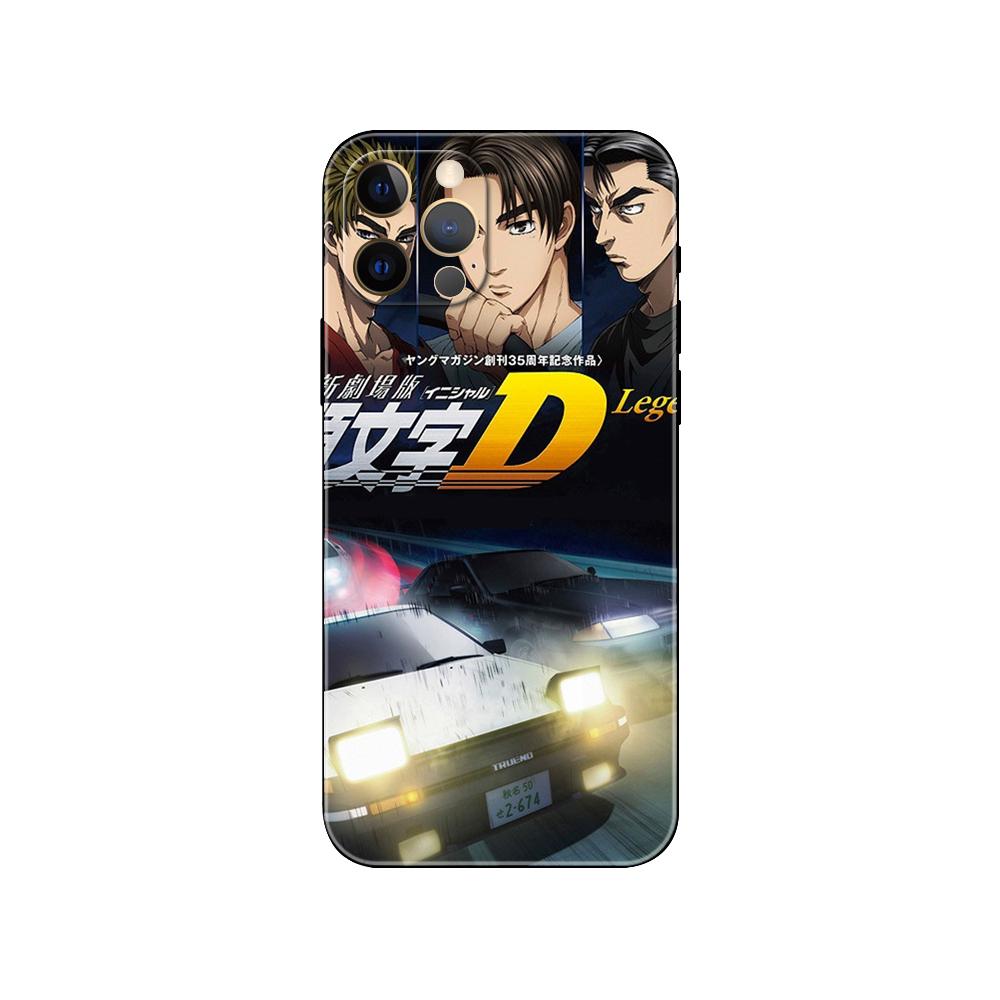 Initial D AE86 Car Phone Case for Iphone 5 5s Se 6 6s 7 8 Plus X 10 XR XS 11 12 13 Mini Pro MAX Black Tpu Back Cover