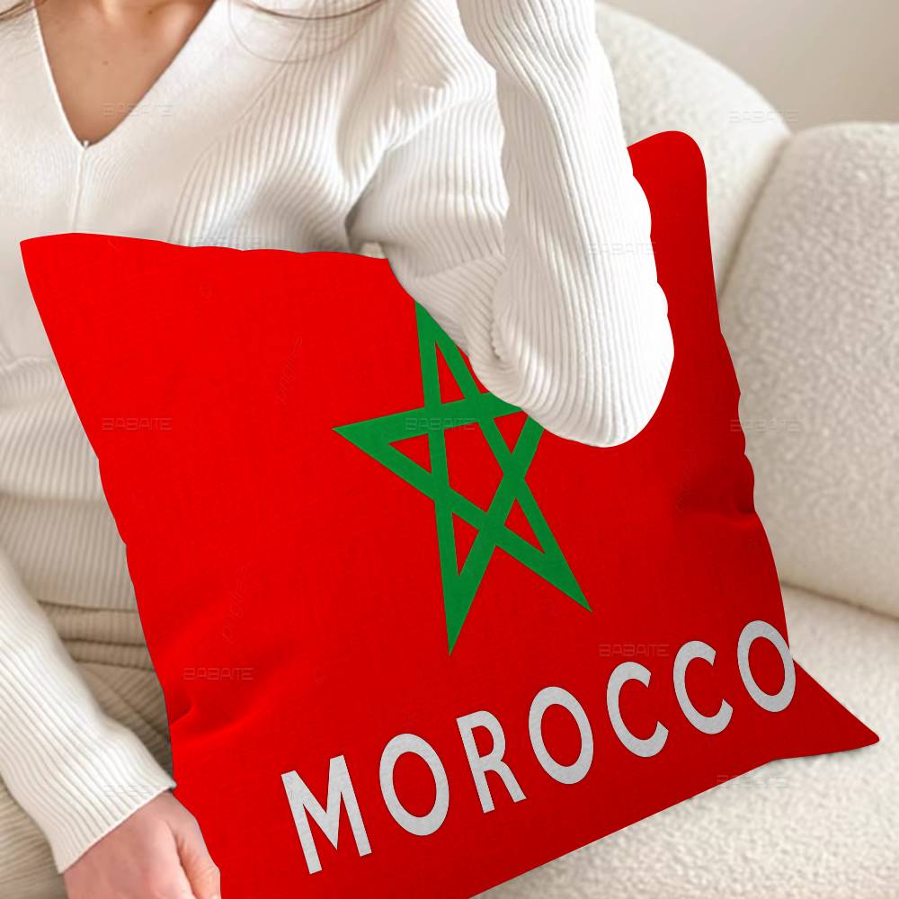 Morocco Map Flag Personalized Picture Text Home Decorative Pillows Household Gifts 45X45Cm