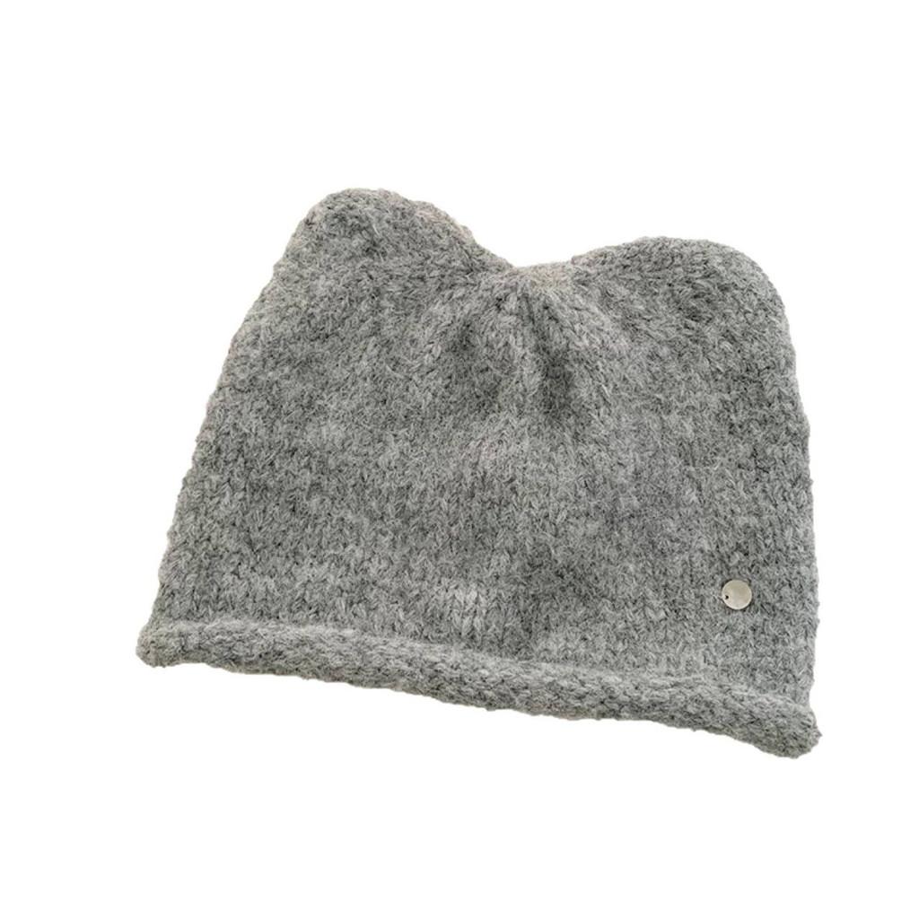 Dumble Cat Ear Knit Hat With Embroidered Design For Winter Warmth And Casual Wear