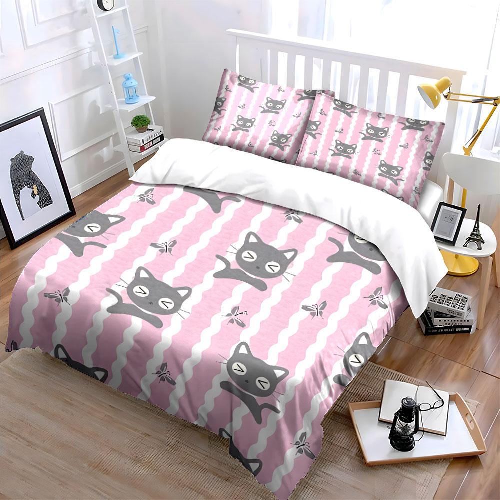 "Playful kittens and butterflies" Bedding sets Duvet covers Pillowcases(1* Duvet Cover 2* Pillowcases without duvet insert)