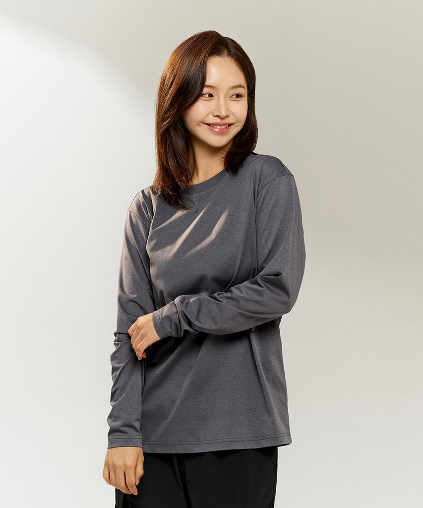 Baellob Plain Good Long Sleeve T-Shirt Ver2 Charcoal