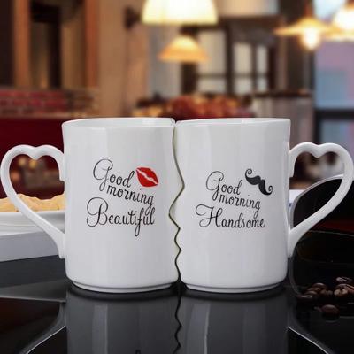 2 Teile/satz Kreative Kaffee Becher Paar Wasser Tasse Keramik Mode Kuss Teetasse Milch Becher Valentinstag Geburtstag Hochzeit Geschenke
