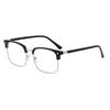 New Retro Men's Ultra-light Half-frame Anti-blue Light Color-changing Glasses, Ruffian Handsome Technical Men Can Be Equipped with Degree Myopia