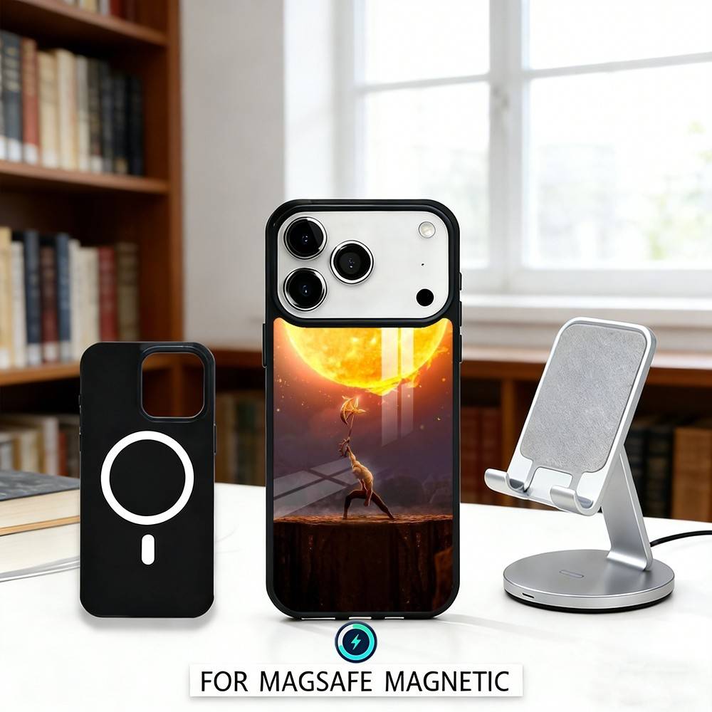 E-Escanor S-Sun Cartoon Phone Case Magnetic For iPhone17 16 15 14 13 12 Pro Max For Magsafe Wireless Charging Cover