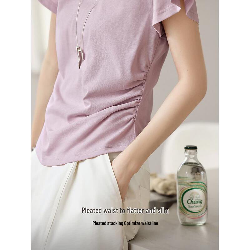 XWI Women's Minimalist V-Neck Slim-Fit Summer T-Shirt