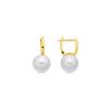 Luxenter Earring Metal Alloy and White Pearl Finished In 18k Yellow Gold - Zurglad