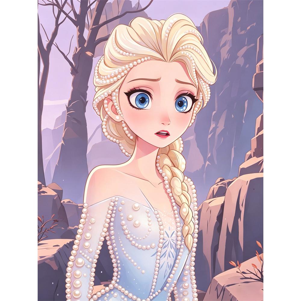 

Disney Pearl Painting Frozen Elsa Portrait for Beginners and Adults, DIY Pearl Diamond Art Painting Kit for Home Wall Decor Gifts 30x40