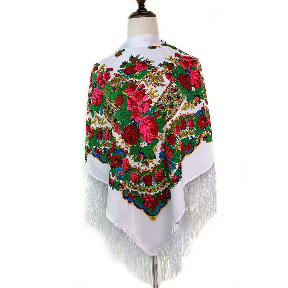 Fringes Russian Style Muffler Scarf Fashion Tassel Shawl Floral Poncho Shawl  Women's Wear