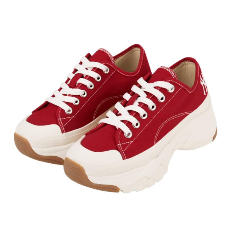 MLB Chunky High Low New York Yanker Fabric Slip Resistant Abrasion Resistant Low top Chunky Sneakers Unisex Red 32SHU2111-50R