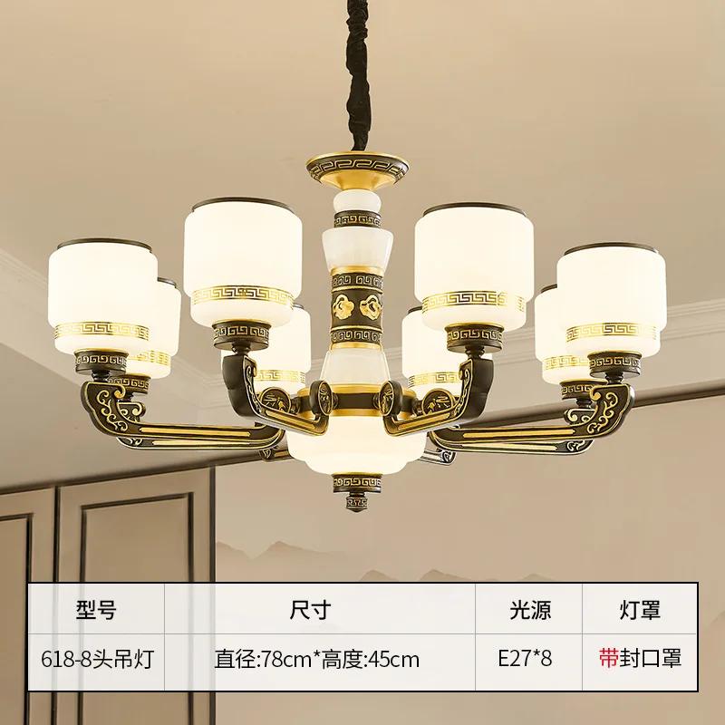 Chinese Style Duplex Building Chandelier European Style Crystal Lamp Jade Hotel Dayang Project Tiaokong Villa Pendent Lights