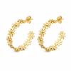 Daisy Flower Hoop Earrings For Women,18 K Golden Stainless Steel Ear Jewelry Waterproof